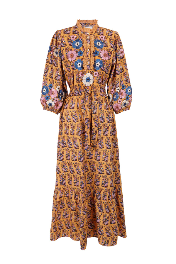 Embroidered long dress Amantine